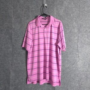 RLX Ralph Lauren Golf Polo Shirt Men's Sz XL Pink Striped Performance Sports